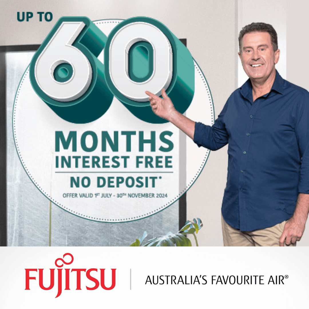 Fujitsu 60 months interest free offer on ducted reverse cycle systems